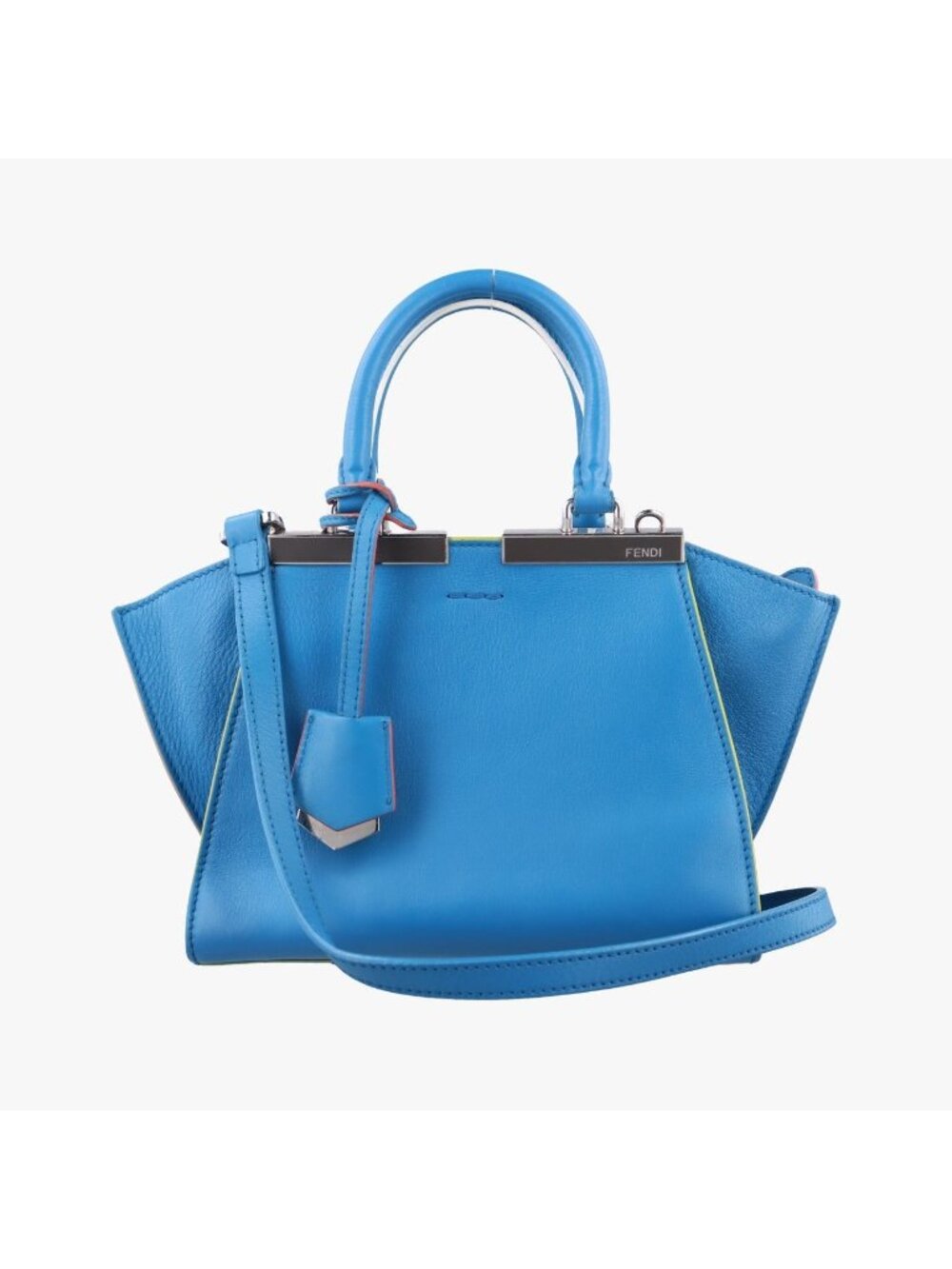 Fendi Blue Leather Shoulder Bag